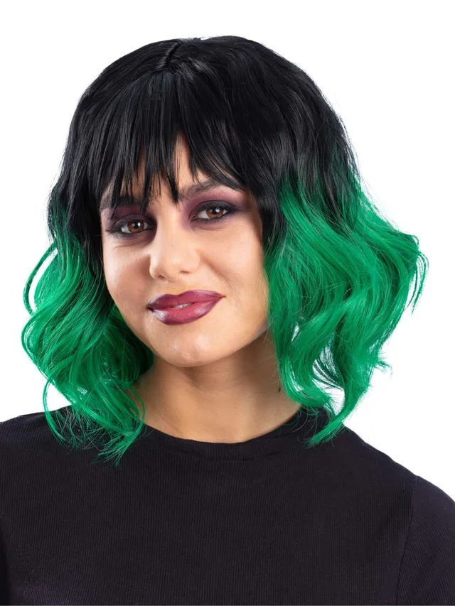 smiffys-fever-grunge-ghost-per-cke-damen-schwarz-gr-n-bob image 1