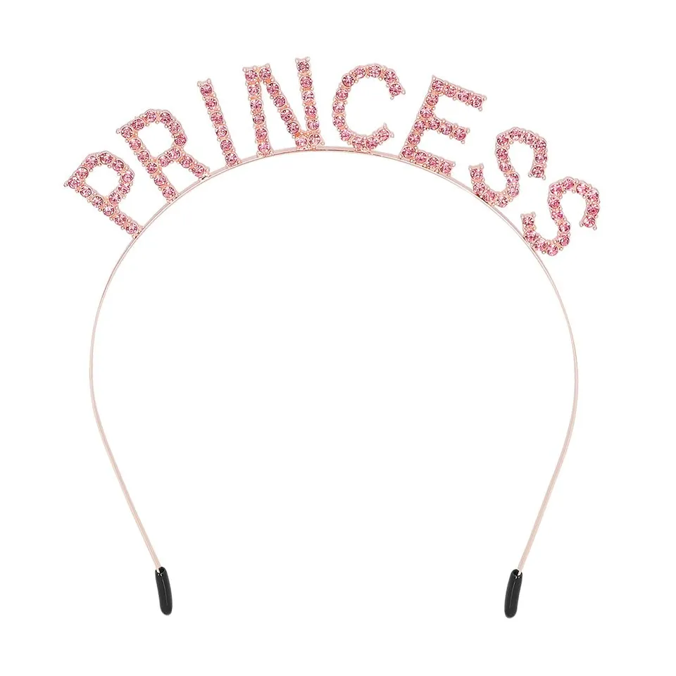boland-princess-haarreif-diadem-metall-pink-glitzersteine image 1