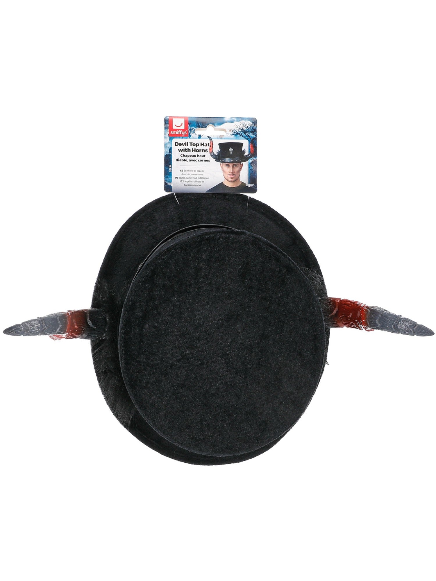 smiffys-fever-teufel-zylinder-schwarz-rot-mit-h-rnern image 3