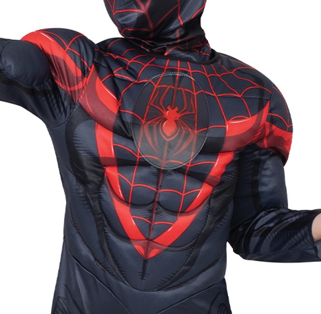 rubies-miles-morales-spiderverse-kost-m-rot-schwarz-muskeln image 2