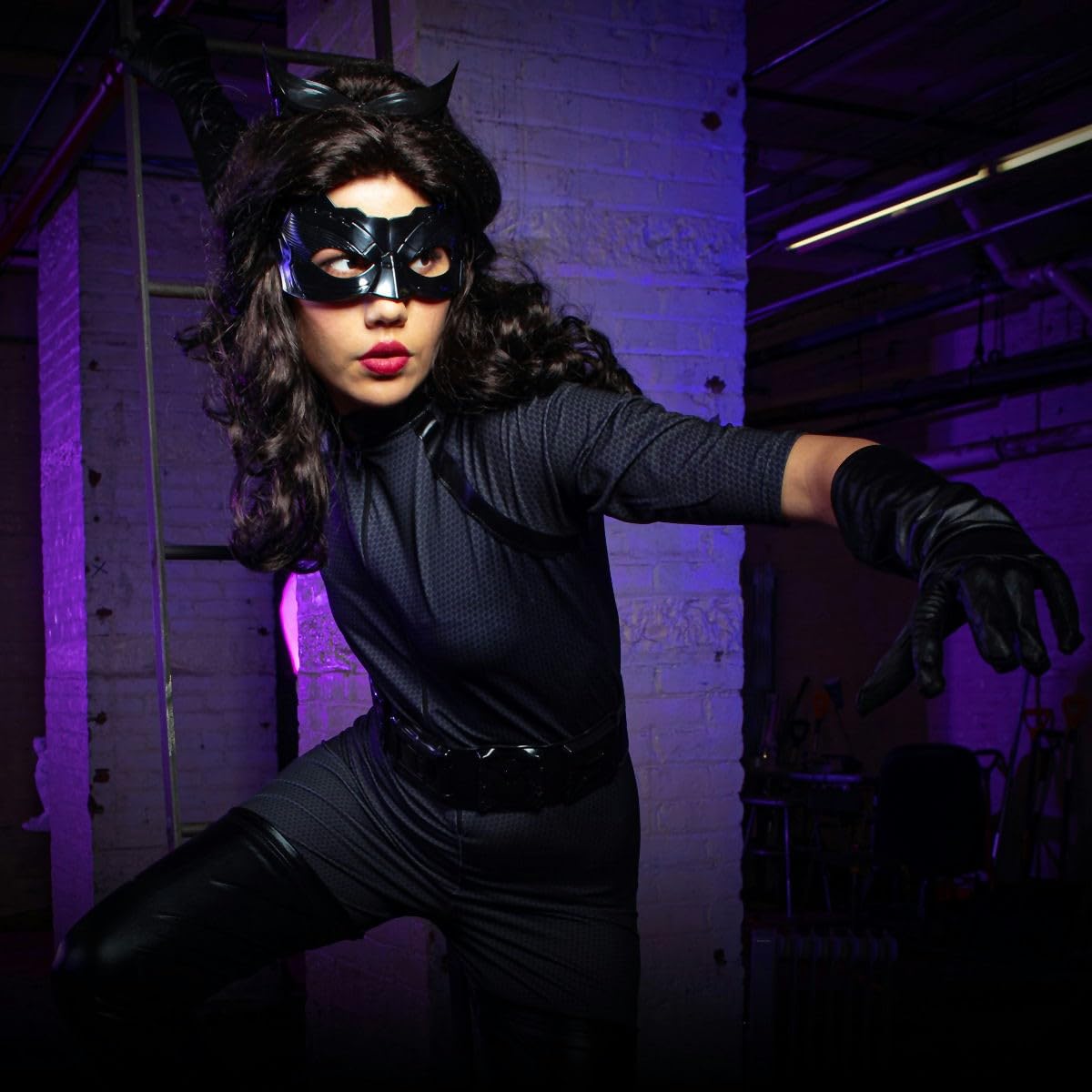 rubie-s-catwoman-kost-m-damen-m-schwarz-overall-mit-maske image 6