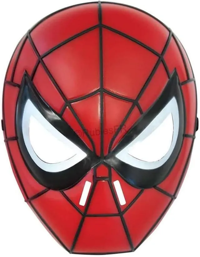 rubie-s-deluxe-spiderman-halbmaske-kinder-rot image 1