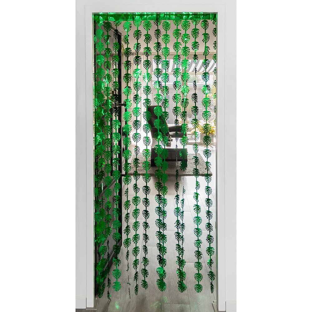 boland-palme-folienvorhang-bl-tter-200-x-100-cm-gr-n image 2