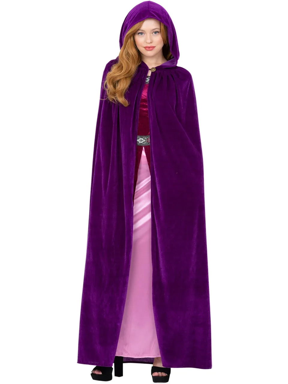 smiffys-fever-deluxe-umhang-amethyst-lila-kapuze-erwachsene image 1