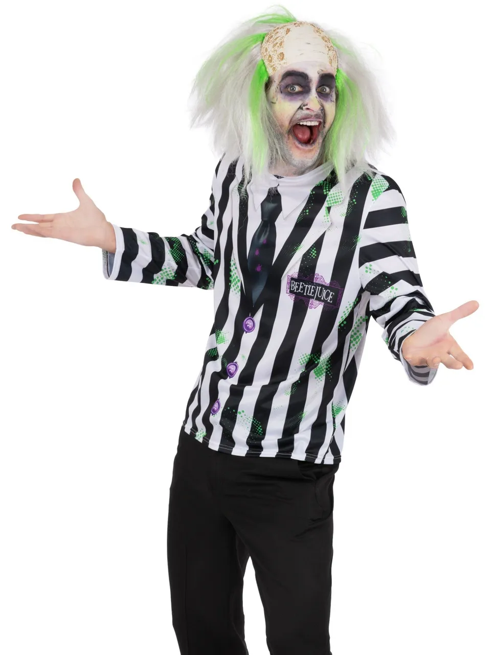 smiffys-fever-beetlejuice-top-kost-m-oberteil-schwarz-wei-gr-m-l image 1