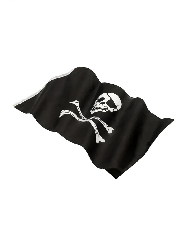 smiffys-fever-piratenflagge-totenkopf-152x91-cm-schwarz image 1