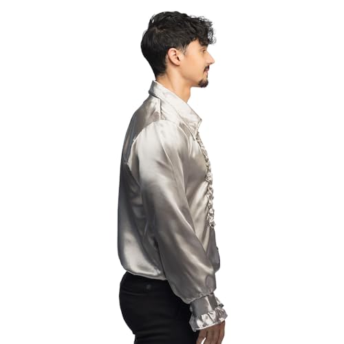 boland-disco-rueschen-hemd-silber-herren-50-52-satin-70er image 7