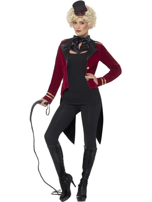 smiffys-fever-zirkusdirektorin-kost-m-damen-rot-mit-zylinder image 1
