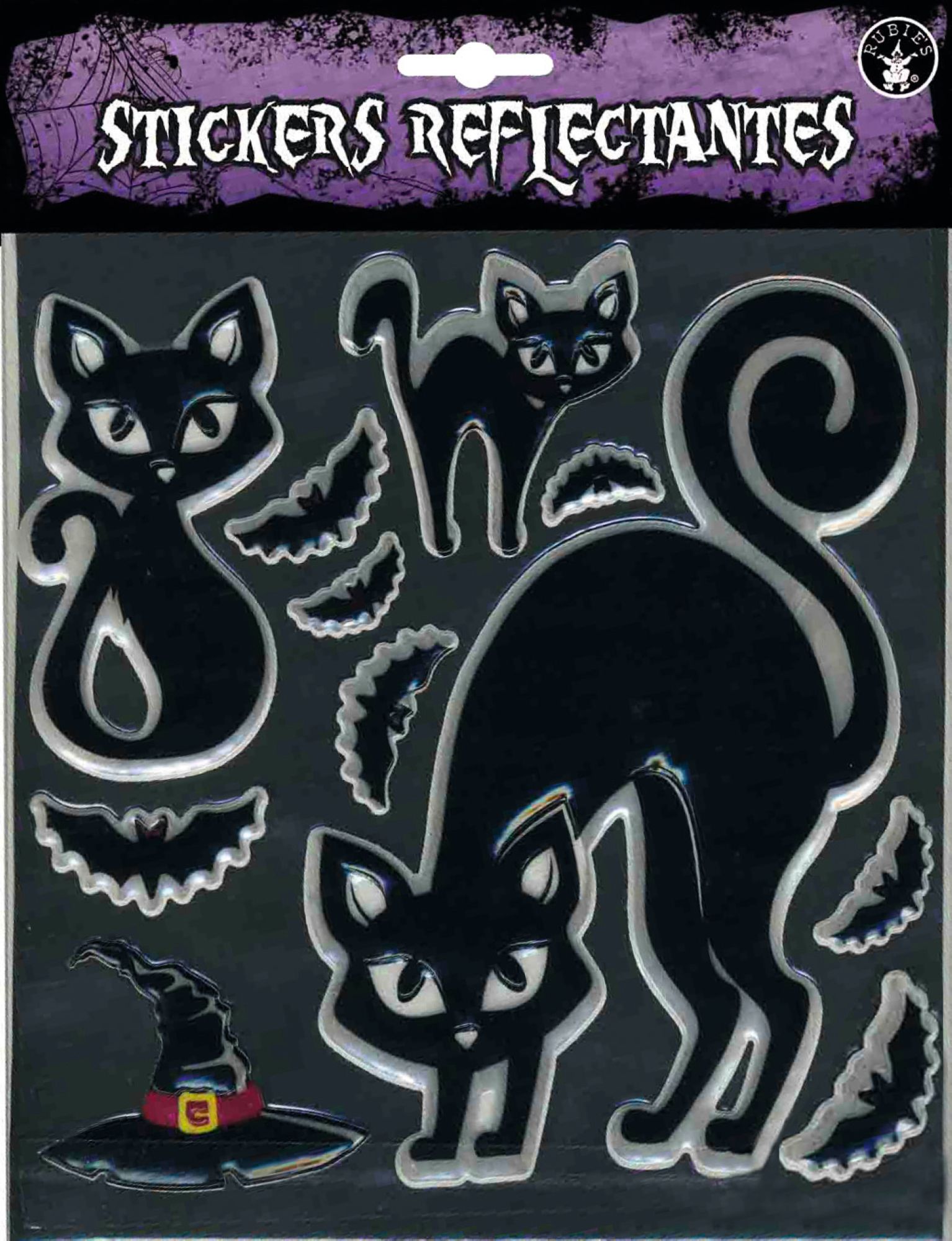 rubies-halloween-sticker-reflektierend-2-designs-katze-geist image 2