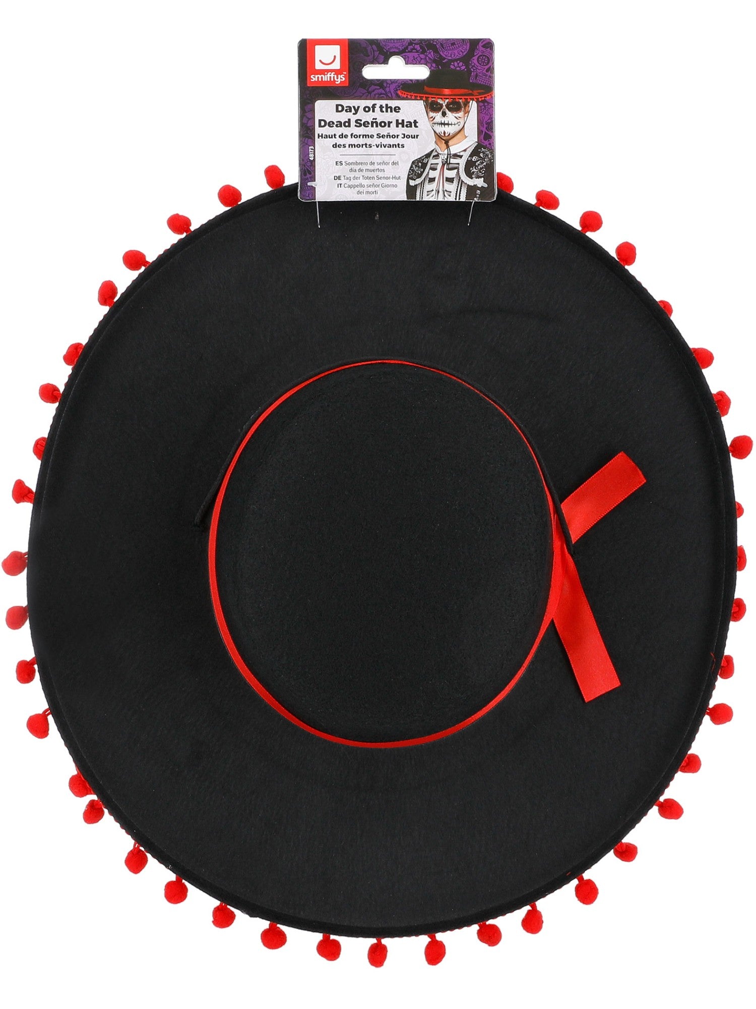 smiffys-fever-day-of-the-dead-senor-hut-schwarz-rot image 3