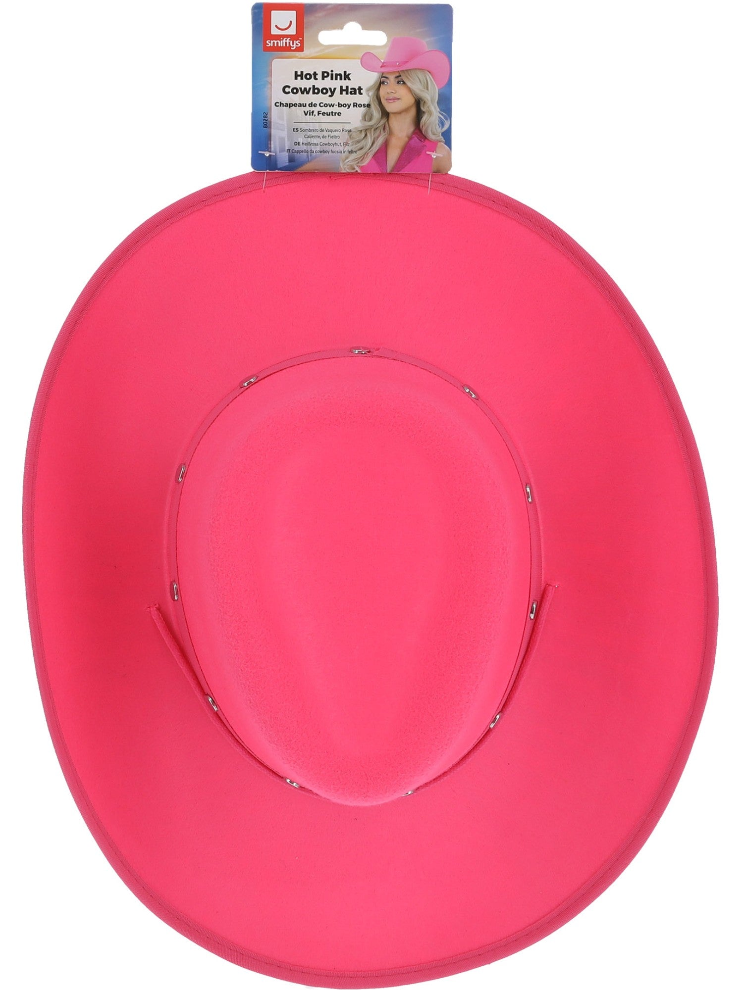 smiffys-fever-cowboyhut-pink-filz-kinnband image 3