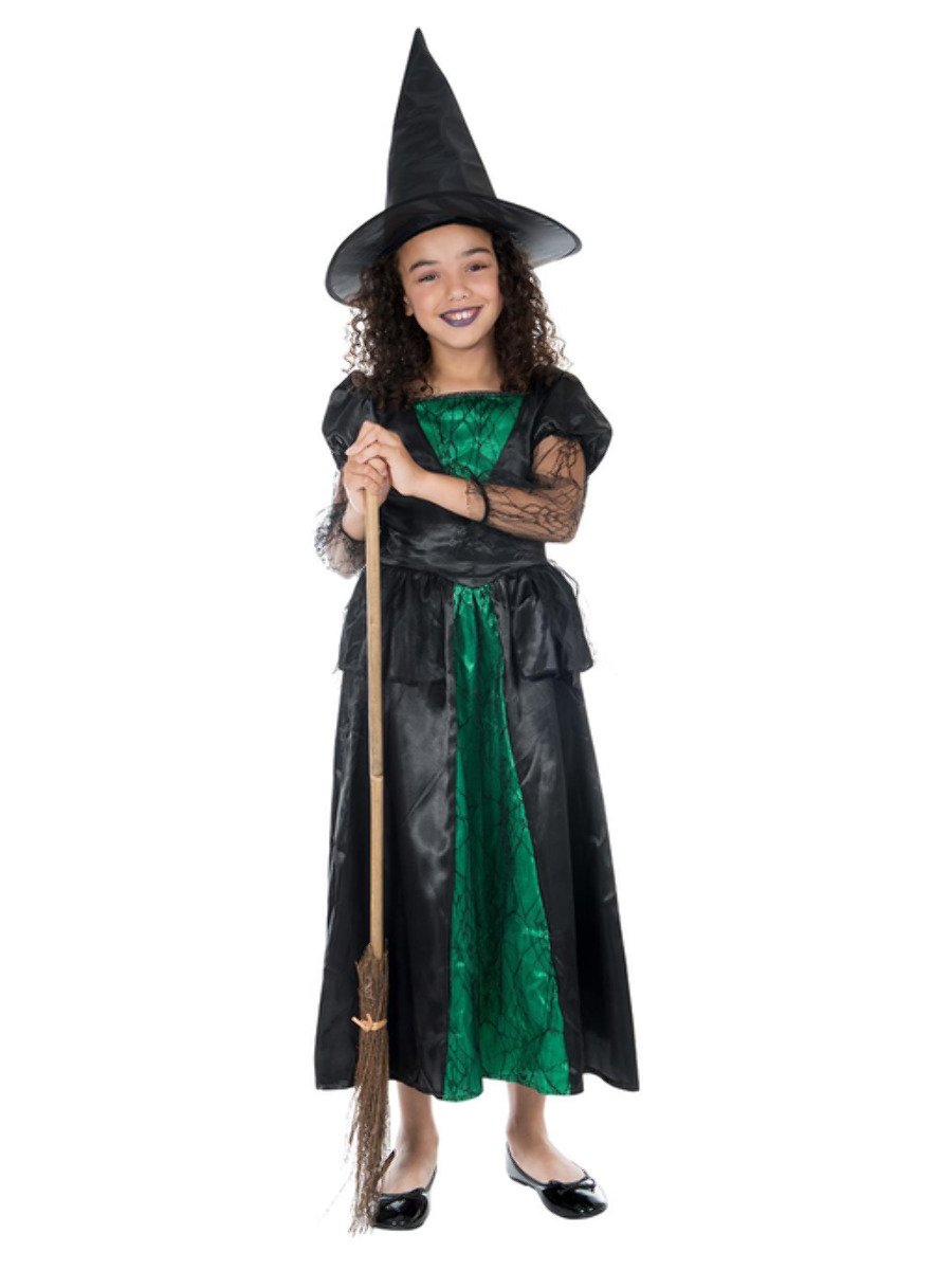smiffys-fever-spider-witch-hexenkost-m-m-dchen-schwarz-gr-n-m image 1