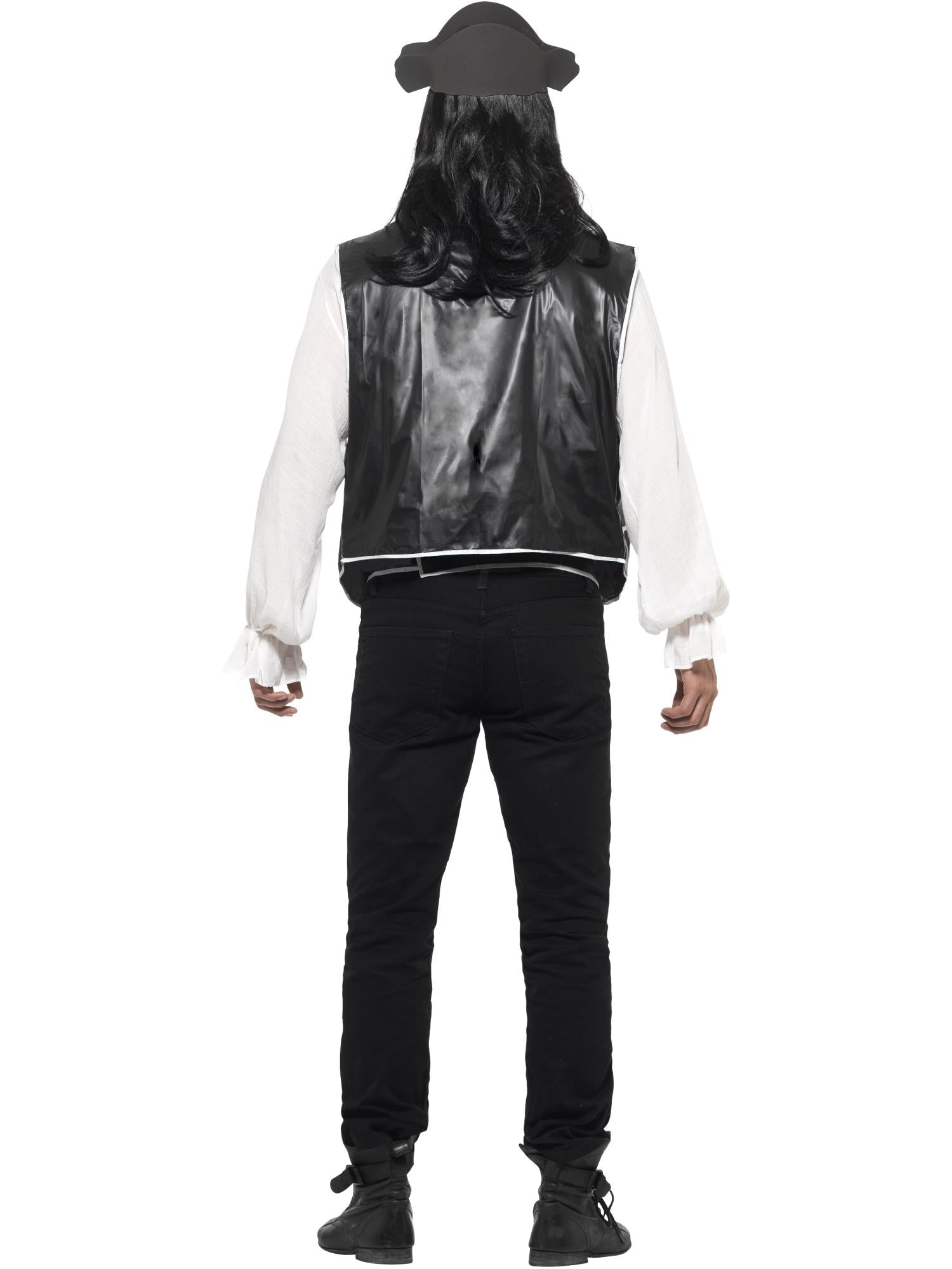 smiffys-fever-pirat-set-herren-schwarz-wei-hut-weste-g-rtel image 2