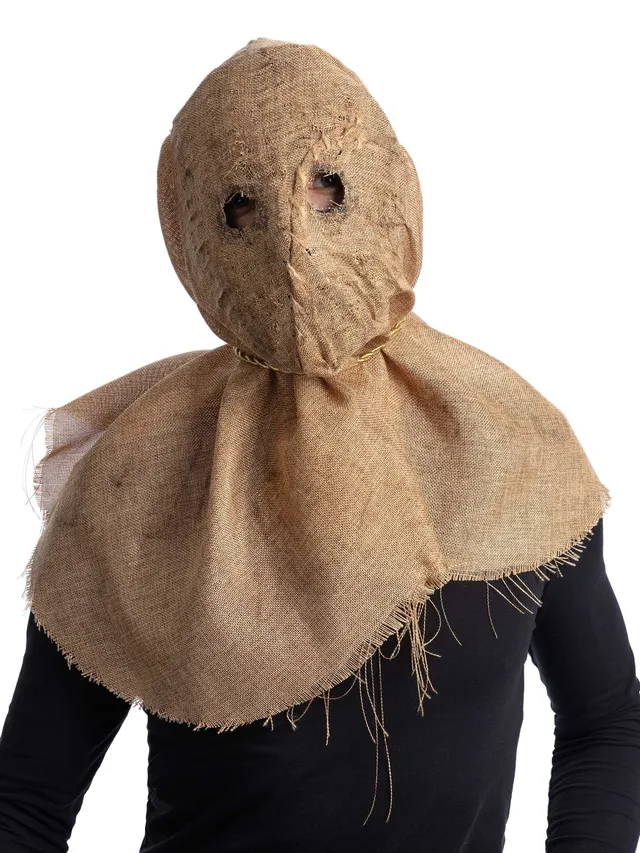 smiffys-fever-vogelscheuche-maske-jute-beige-mit-umhang image 1