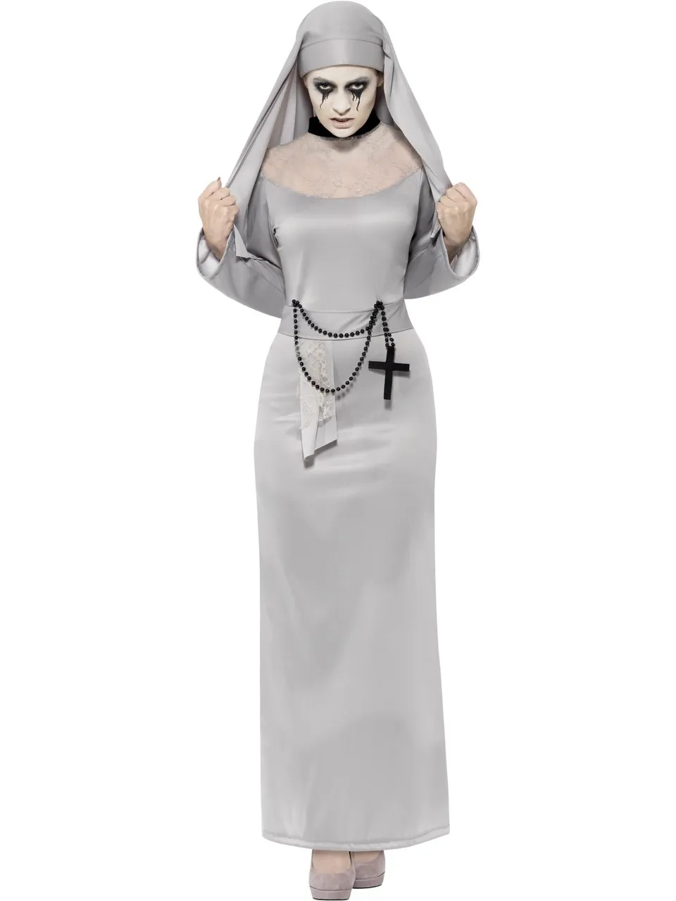 smiffys-fever-gothic-nonnenkost-m-damen-grau-mit-haube image 1