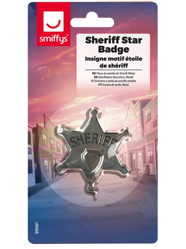 smiffys-fever-sheriff-star-badge-metall-abzeichen-silber image 1