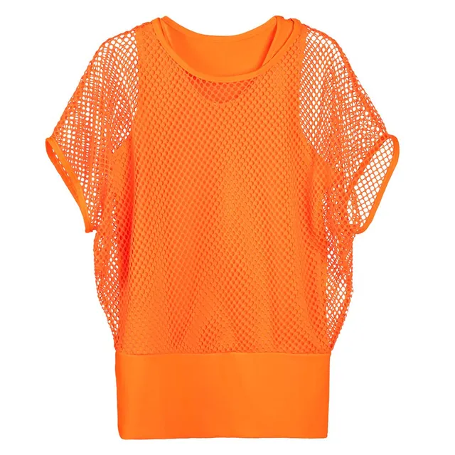 boland-fischnetz-top-m-l-shirt-orange-sexy-karneval image 1
