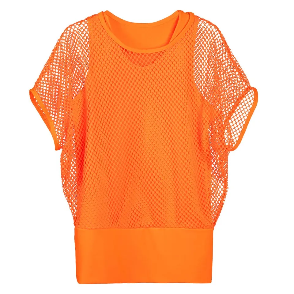boland-fischnetz-top-m-l-shirt-orange-sexy-karneval image 1