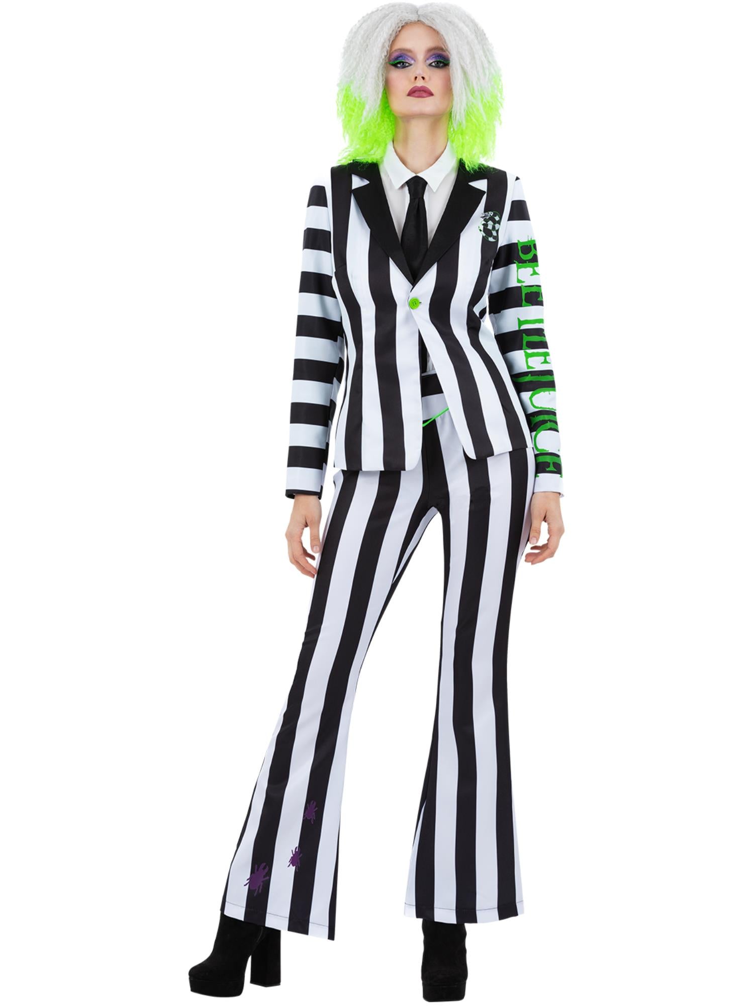 smiffys-fever-beetlejuice-damenkost-m-schwarz-wei-3-tlg image 4