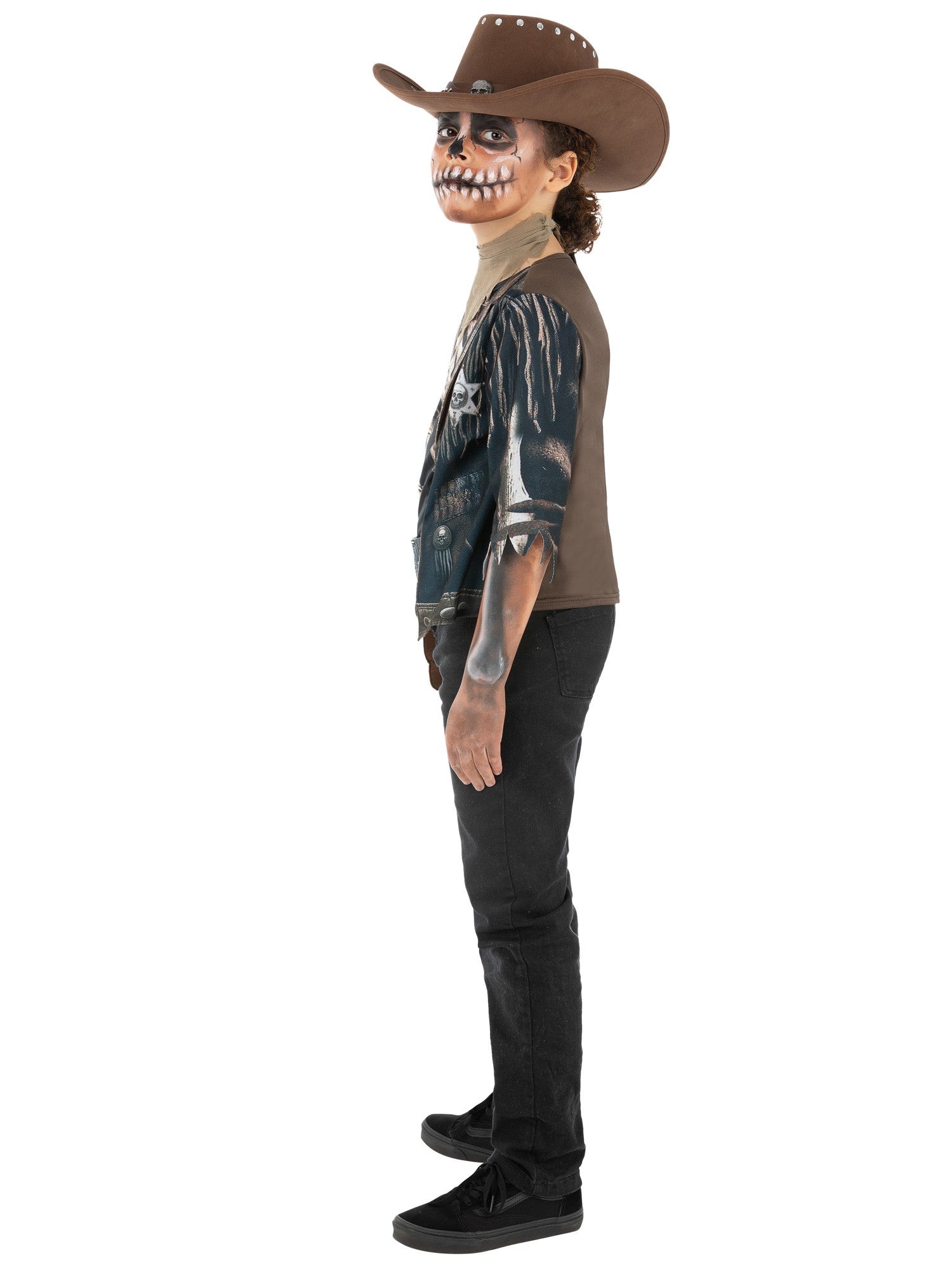 smiffys-fever-cowboy-skelett-kost-m-kinder-schwarz-3-teilig image 3