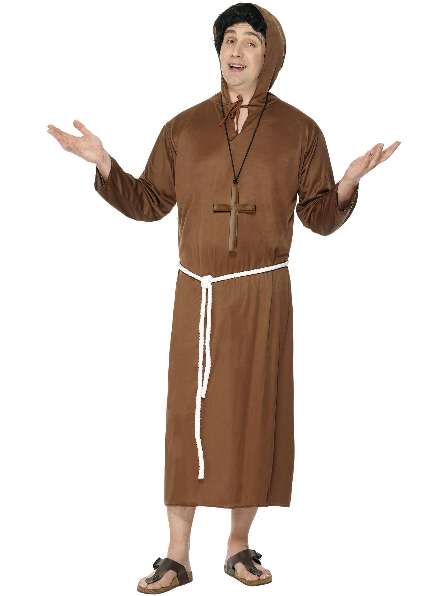 smiffys-fever-monk-m-nch-kost-m-herren-braun-gr-m-38-40 image 2