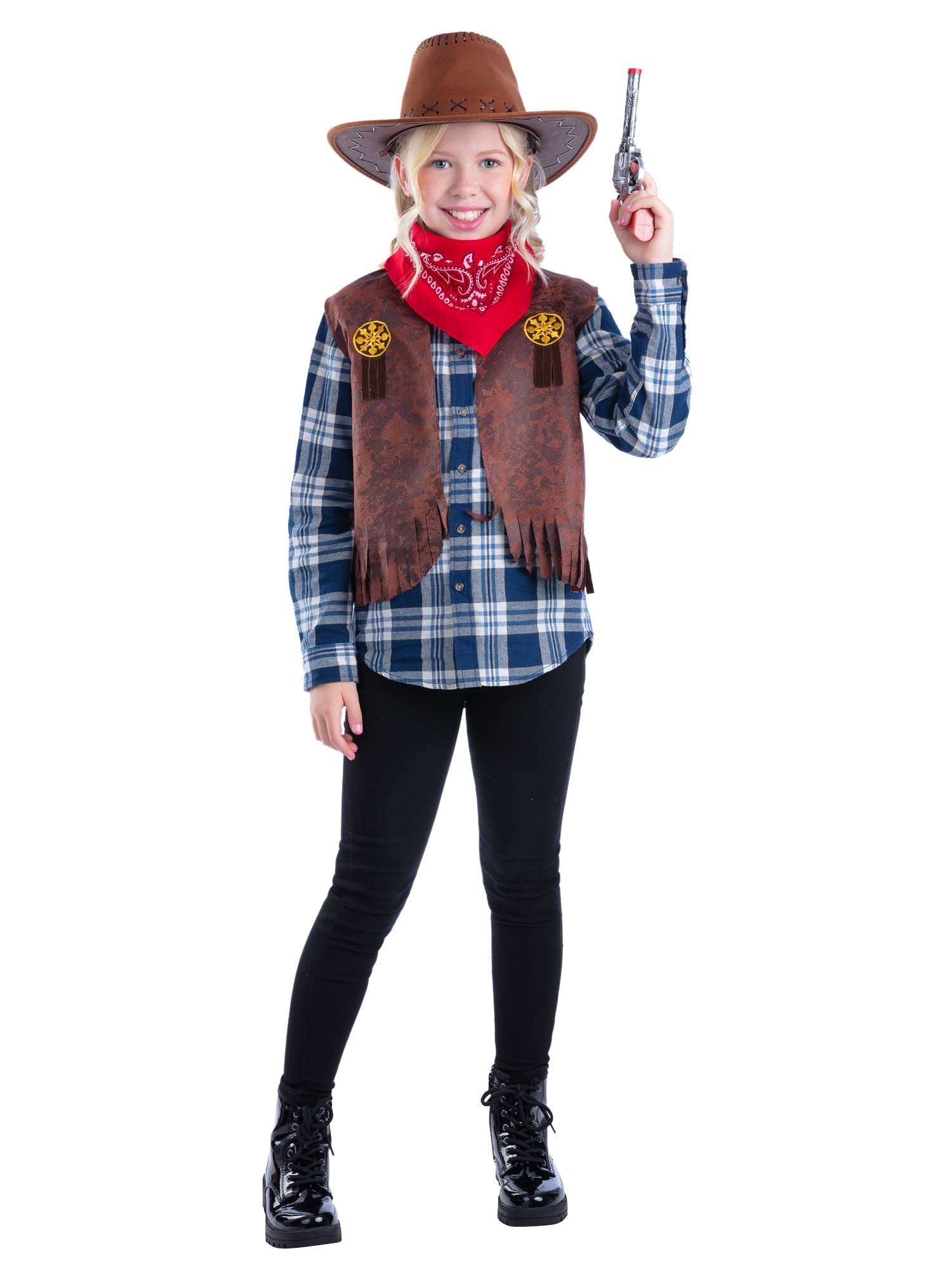 smiffys-fever-cowboy-kit-kinder-weste-hut-western-set image 2