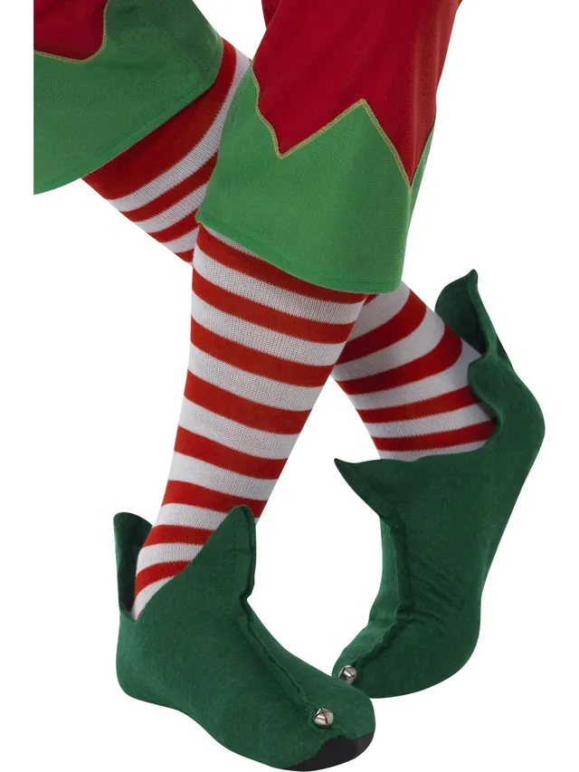 smiffys-fever-socken-lang-rot-wei-ringelsocken-elfen image 1