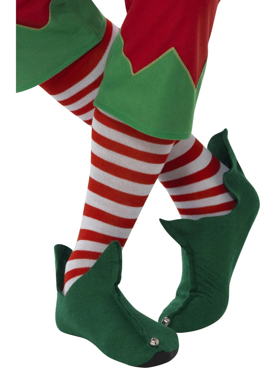 smiffys-fever-socken-lang-rot-wei-ringelsocken-elfen image 1