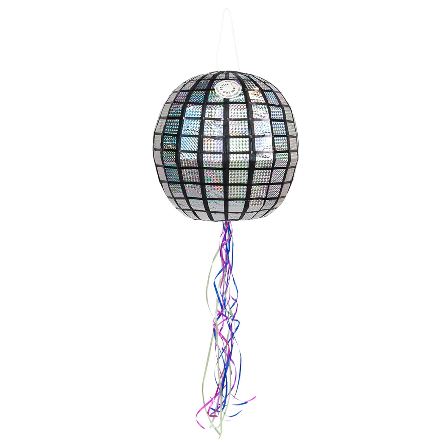 boland-pinata-discokugel-30-cm-pull-pinata-partyspiel-silber image 3