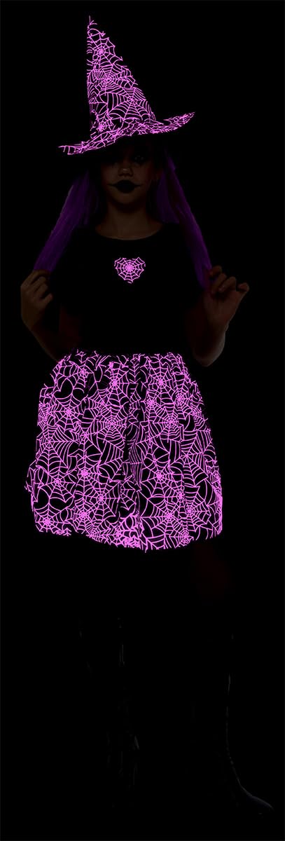 rubie-s-deluxe-spiderweb-neon-hexenkost-m-m-dchen-rosa-hut image 2