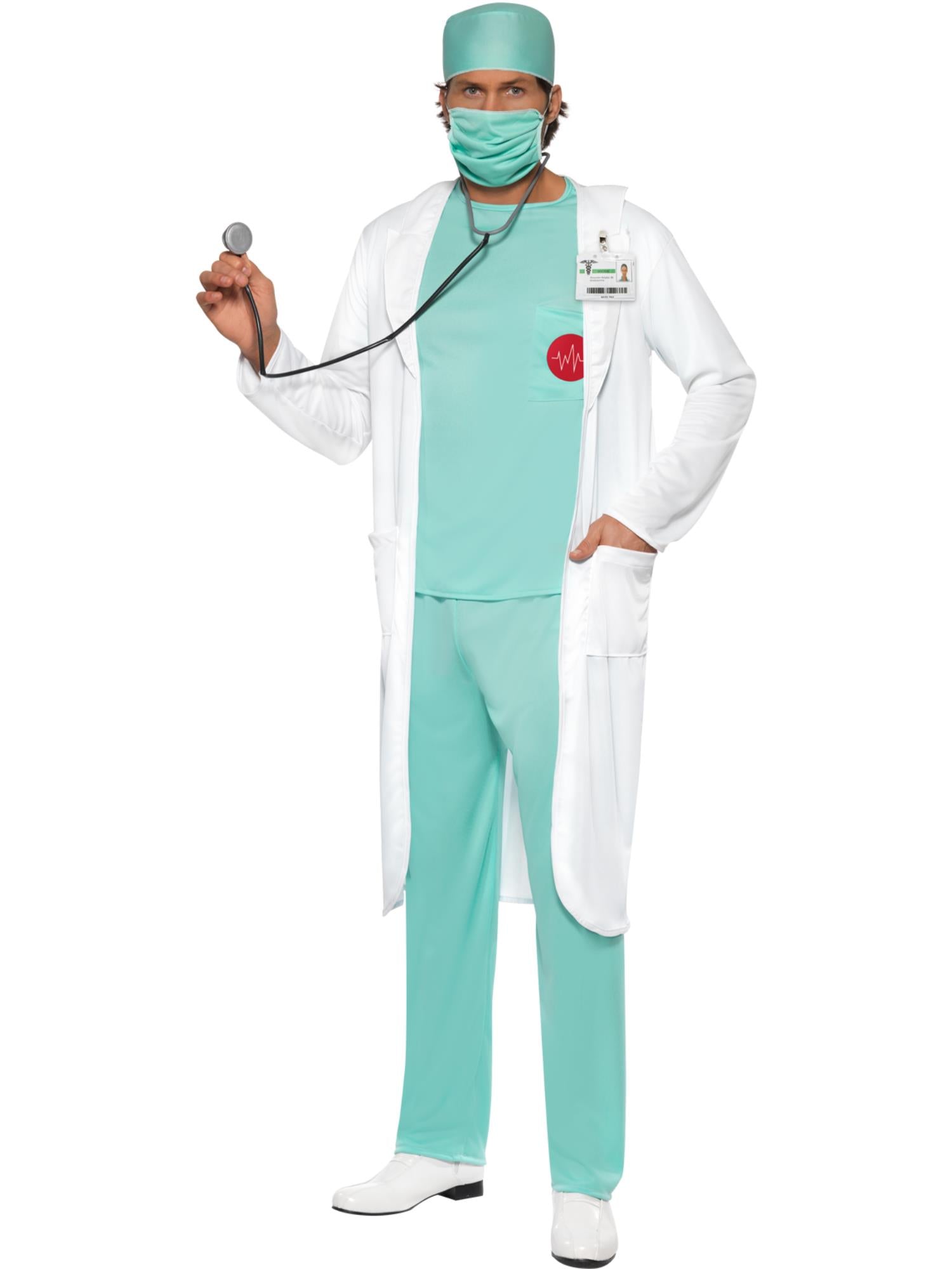 smiffys-fever-doktor-kost-m-herren-gr-n-gr-m-6-teilig image 1