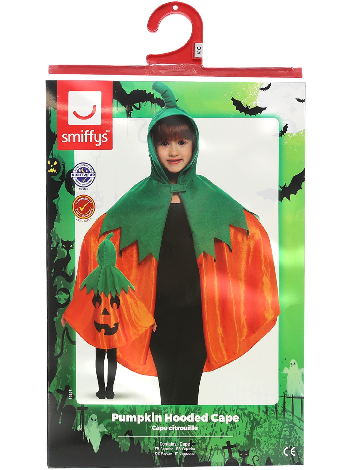 smiffys-fever-k-rbis-cape-kinder-orange-mit-kapuze image 6