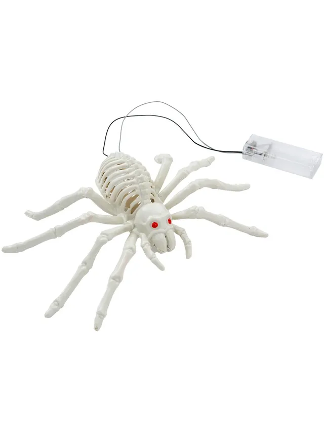 smiffys-fever-light-up-spider-deko-wei-23x14-cm image 1