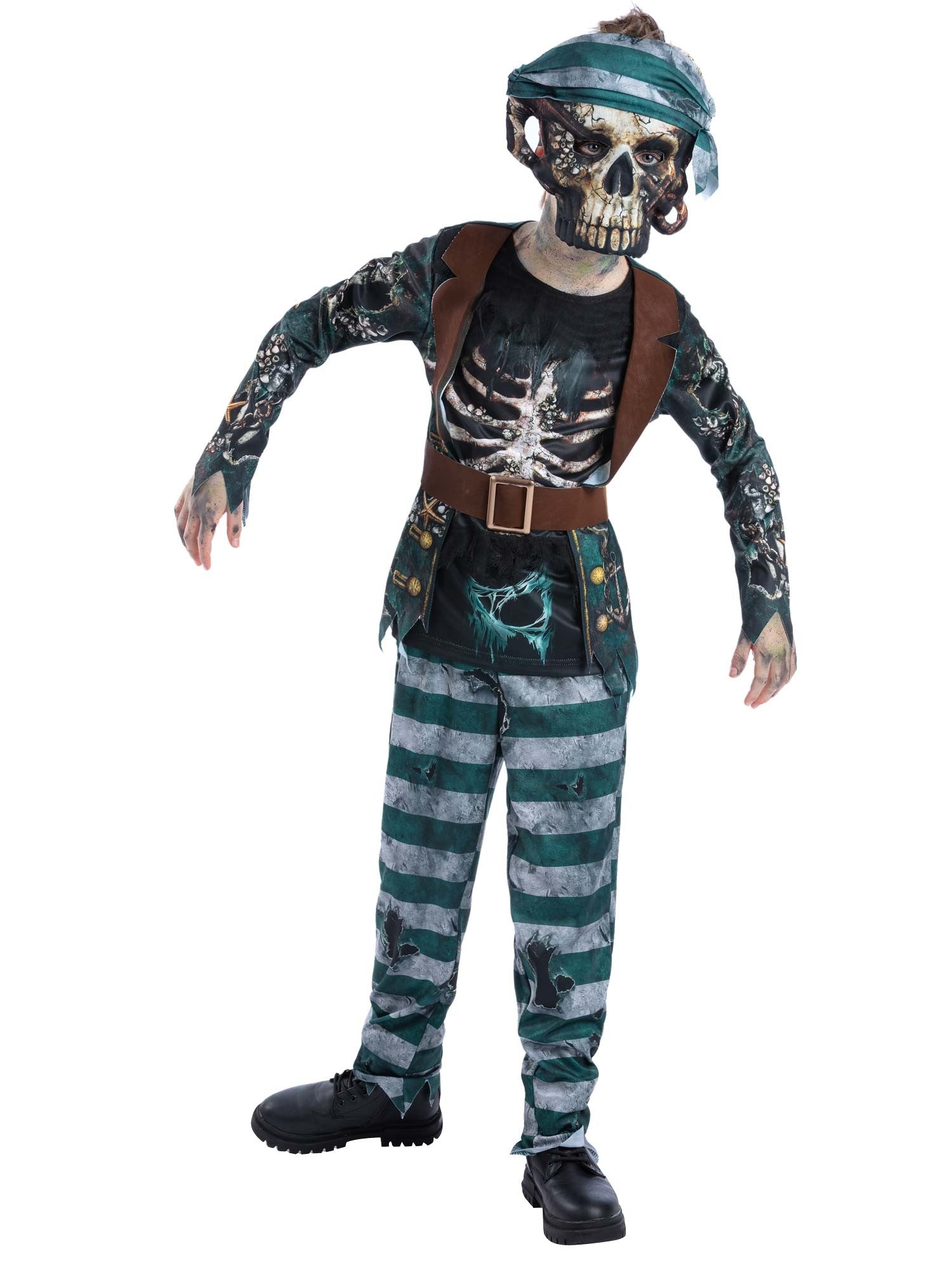 smiffys-fever-skelett-pirat-kinderkost-m-mit-maske-gr-l image 4