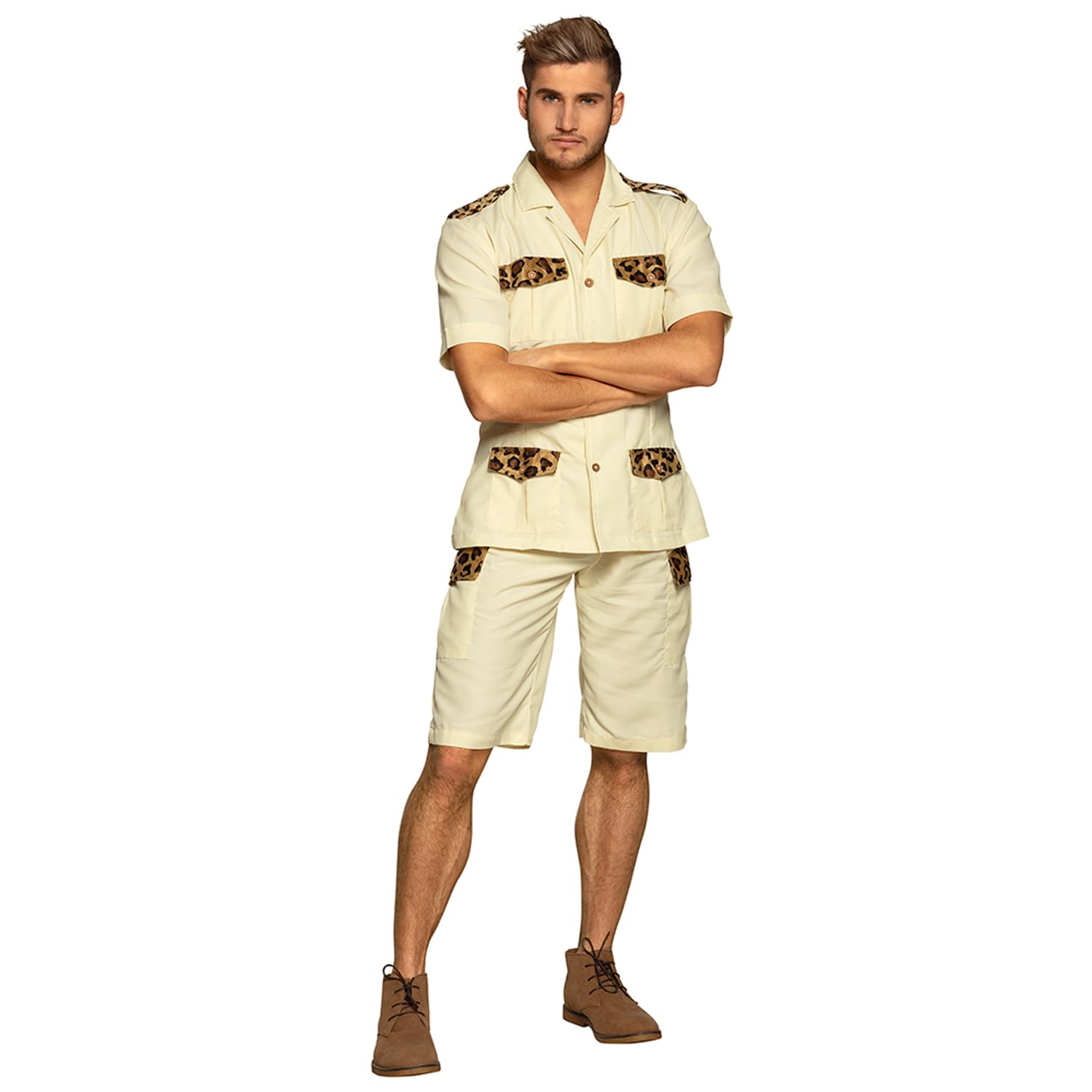boland-83882-kost-m-safari-mann-m-l-beige-hemd-shorts image 1