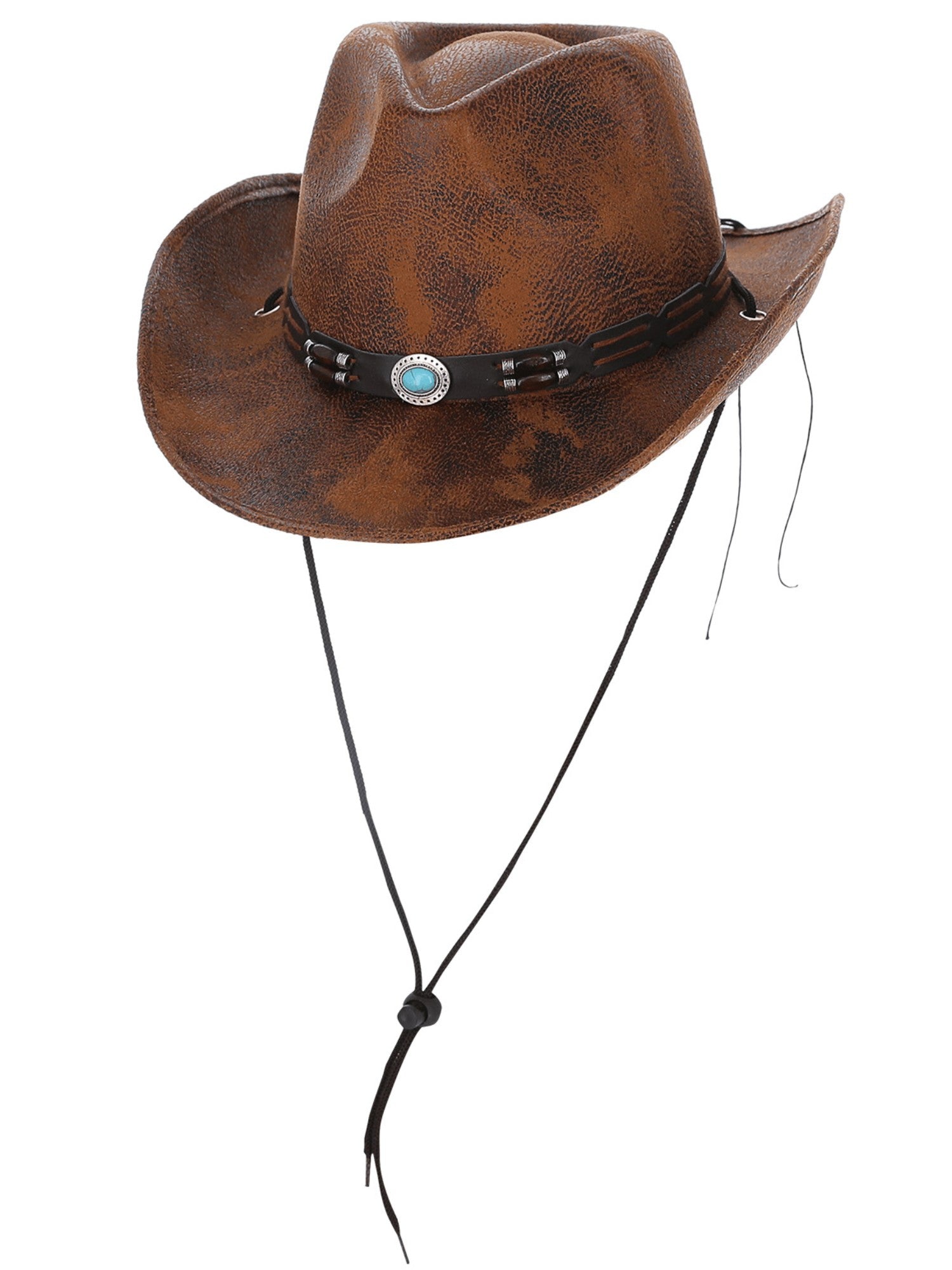 smiffys-fever-cowboyhut-braun-leder-look-western-hut image 2