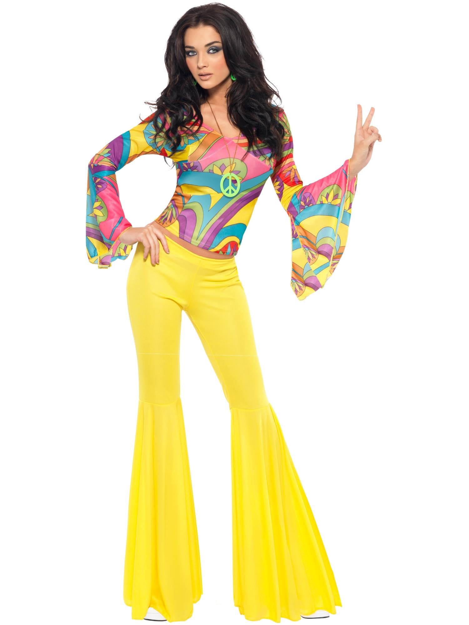 smiffys-fever-70s-groovy-babe-kost-m-gelb-gr-m image 4