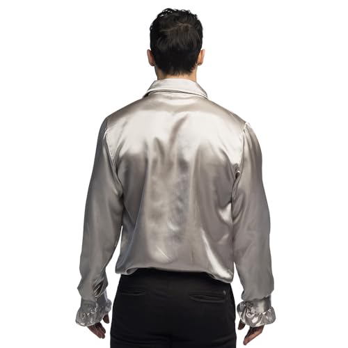 boland-disco-rueschen-hemd-silber-herren-50-52-satin-70er image 6