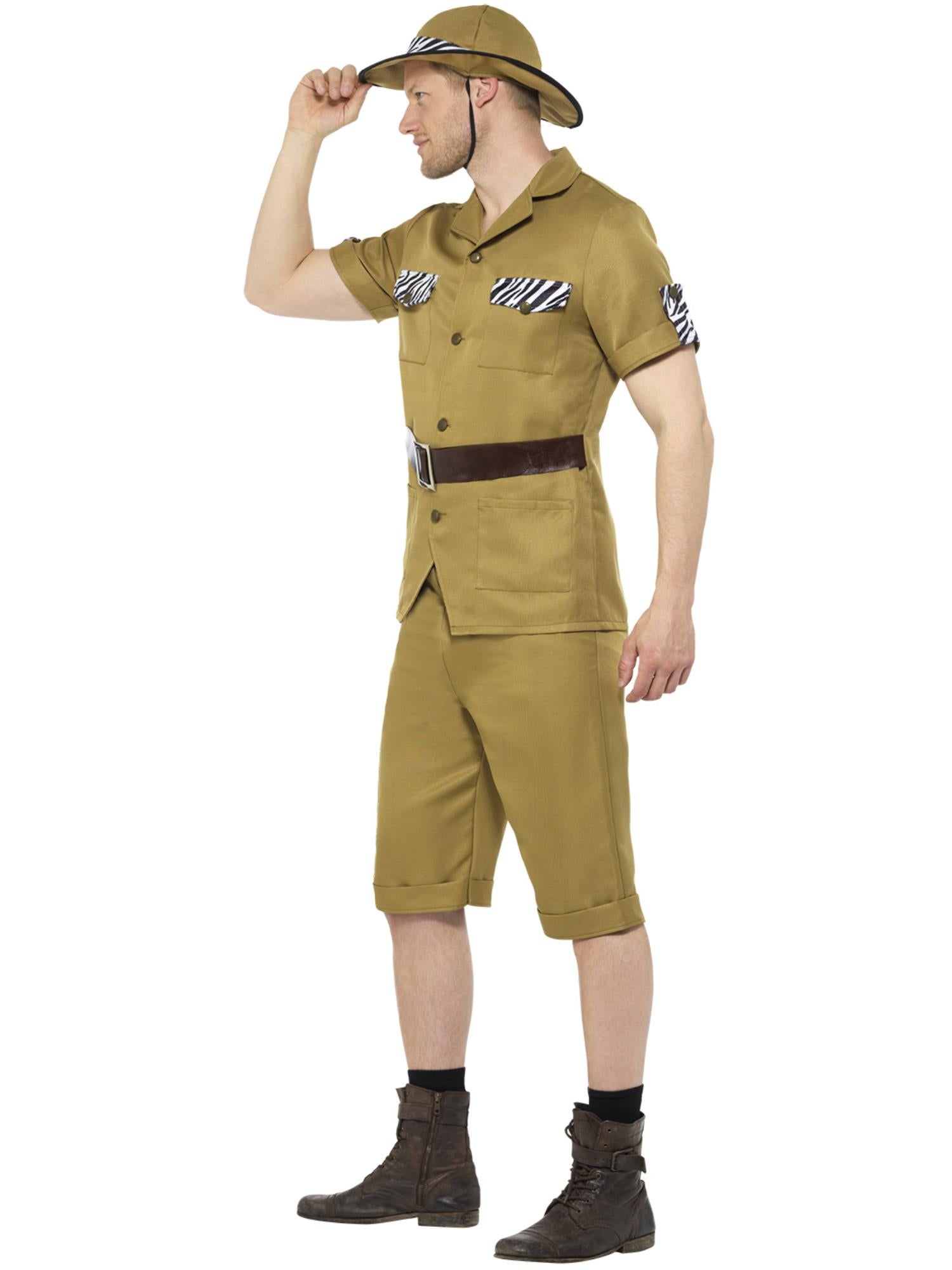 smiffys-fever-safari-kost-m-herren-khaki-l-mit-hut image 2