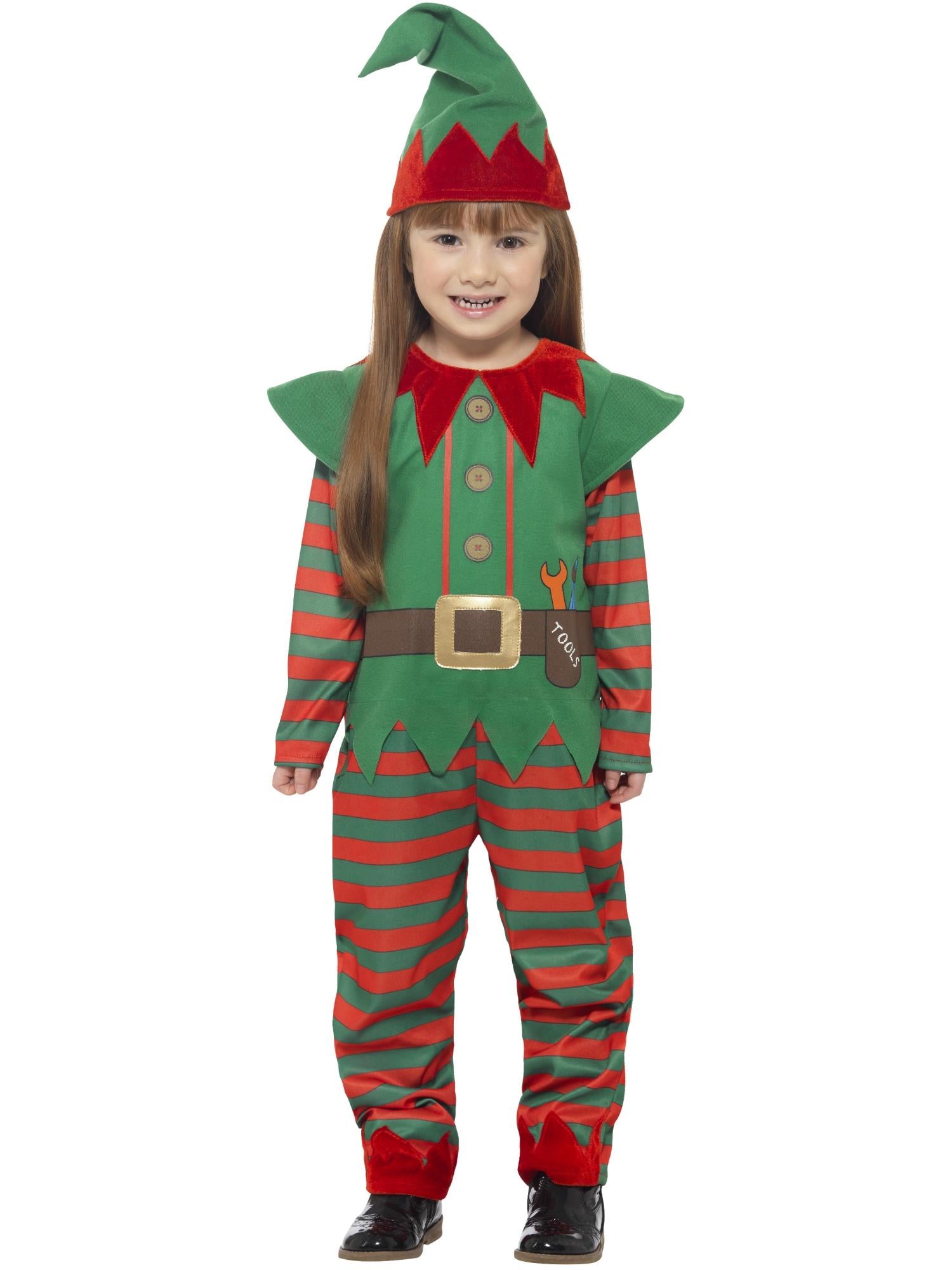 smiffys-fever-elf-kleinkind-kost-m-rot-gr-n-mit-m-tze image 6