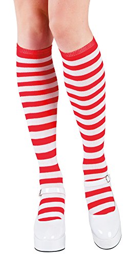 boland-kniestr-mpfe-rot-wei-gestreift-clown-zubeh-r image 2