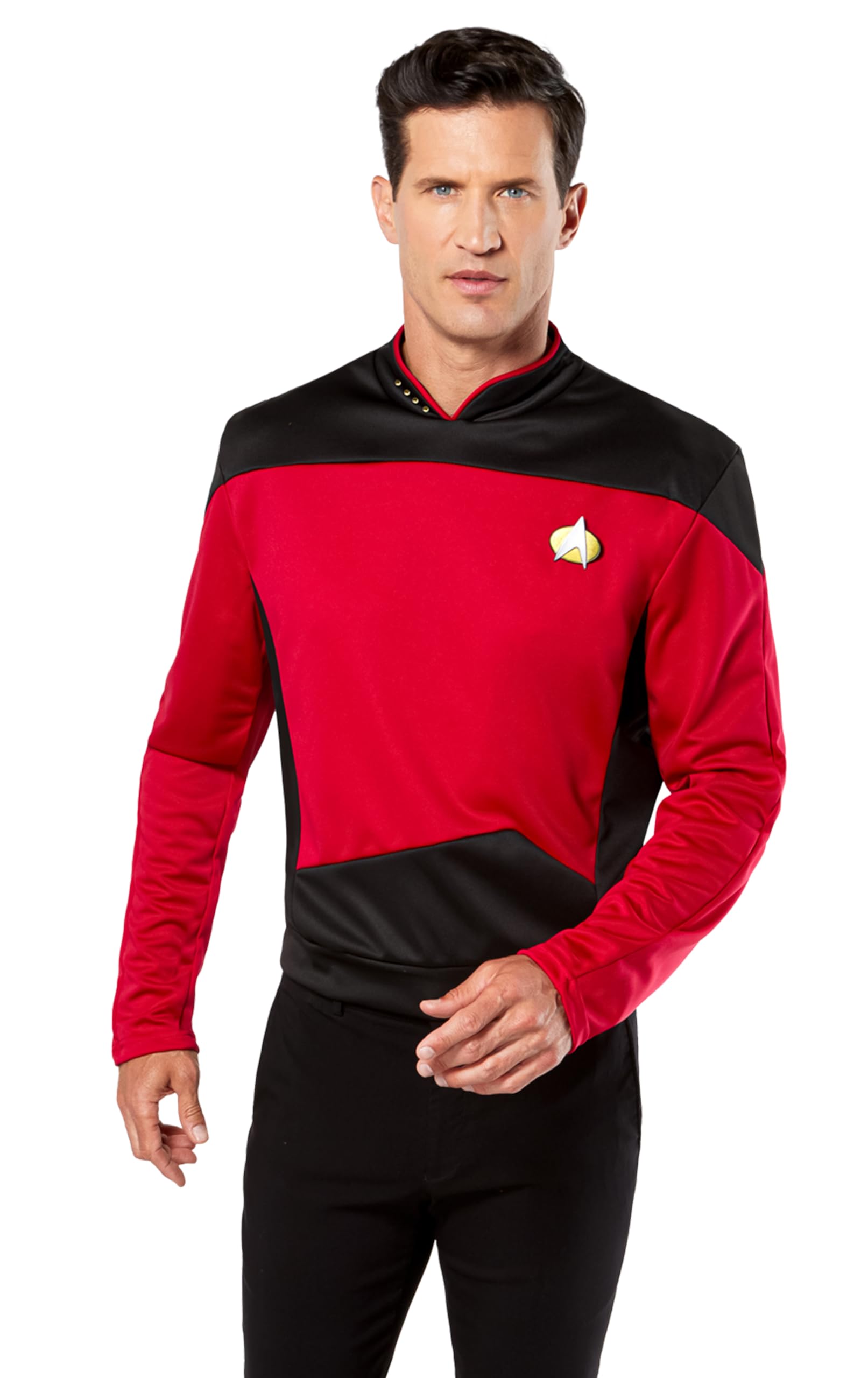 rubie-s-deluxe-star-trek-picard-kost-mshirt-erwachsene-rot image 1