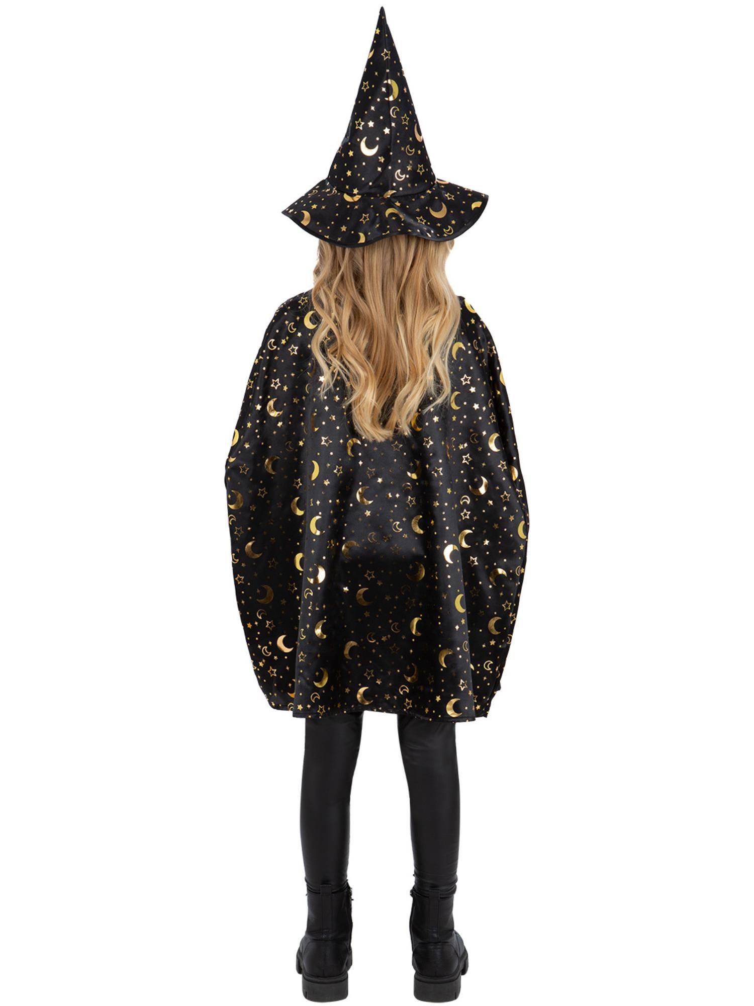 smiffys-fever-wizard-kost-m-kinder-schwarz-umhang-hut image 2