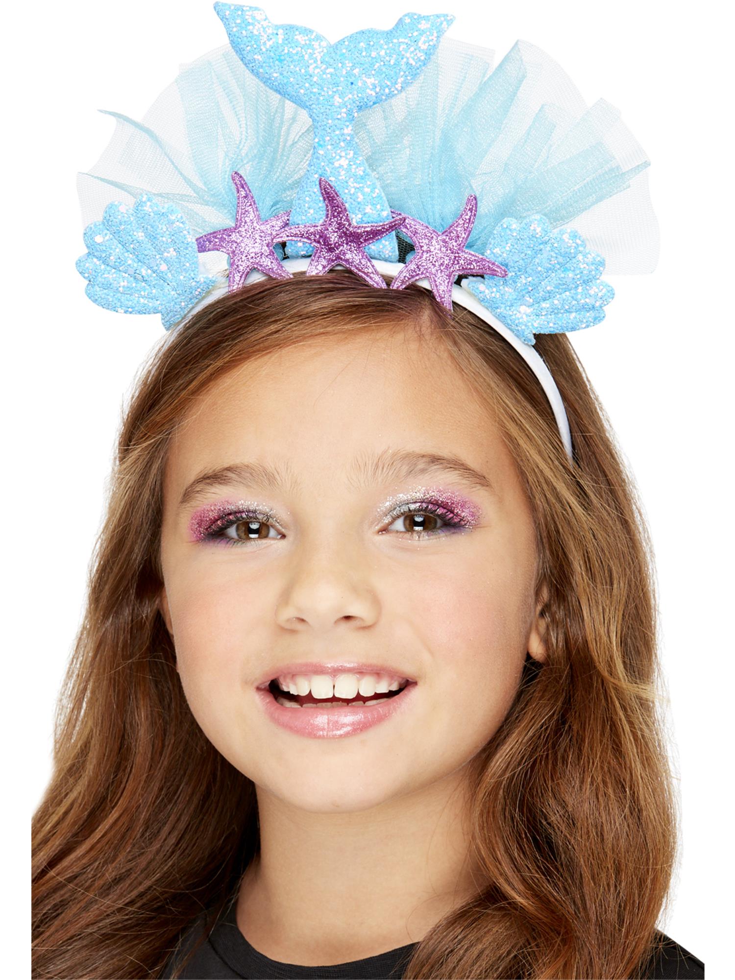 smiffys-fever-kids-mermaid-headband-haarreif-blau-muscheln image 1
