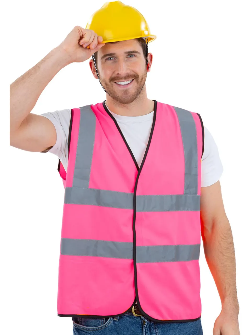 smiffys-fever-warnweste-pink-neon-reflektierend-unisex image 1