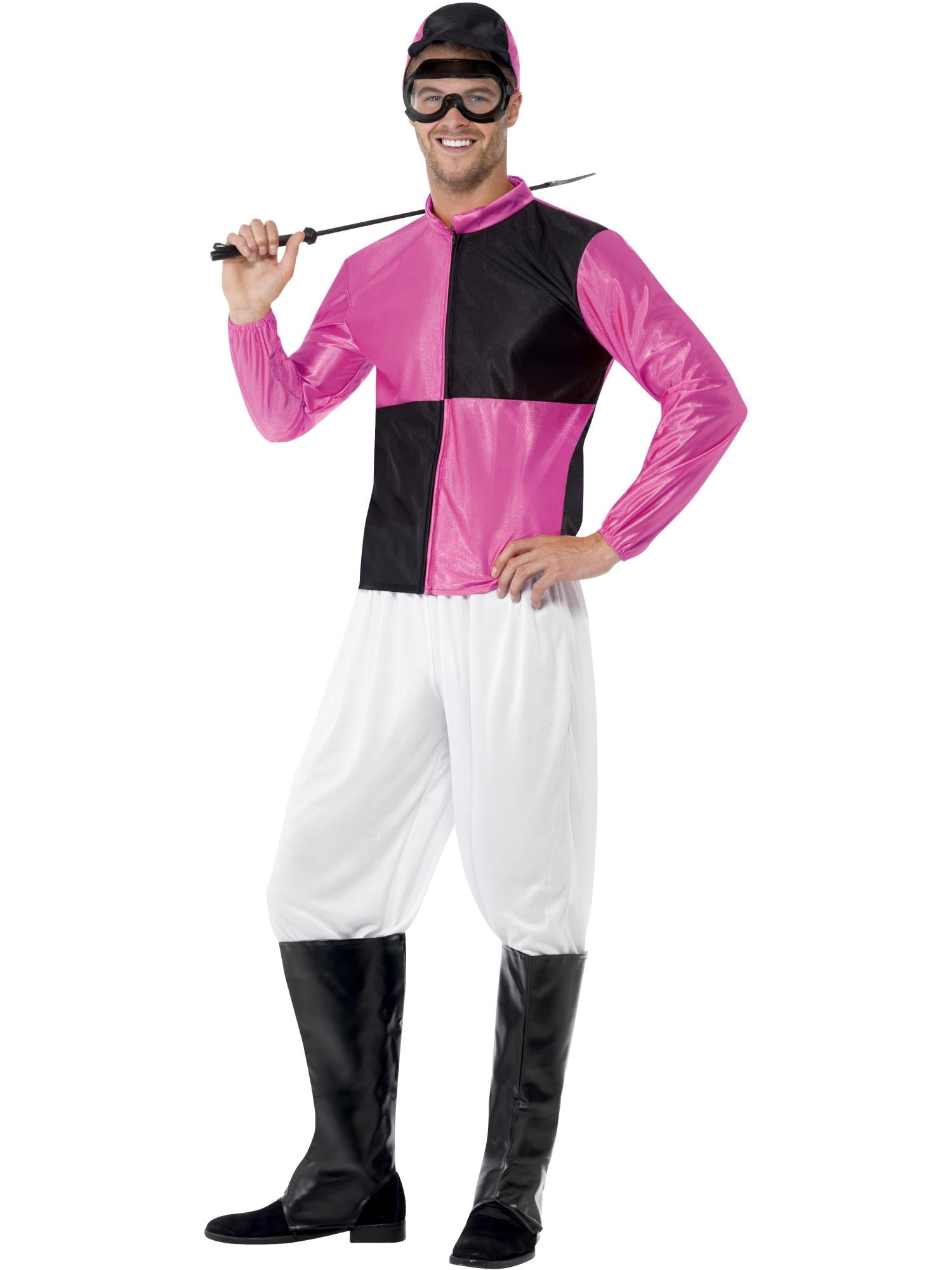 smiffys-fever-jockey-kost-m-herren-schwarz-pink-5-tlg image 4