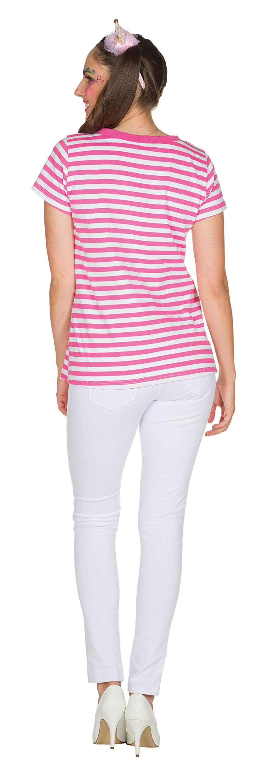rubie-s-deluxe-13345-v-shirt-ringel-pink-wei-baumwolle image 2