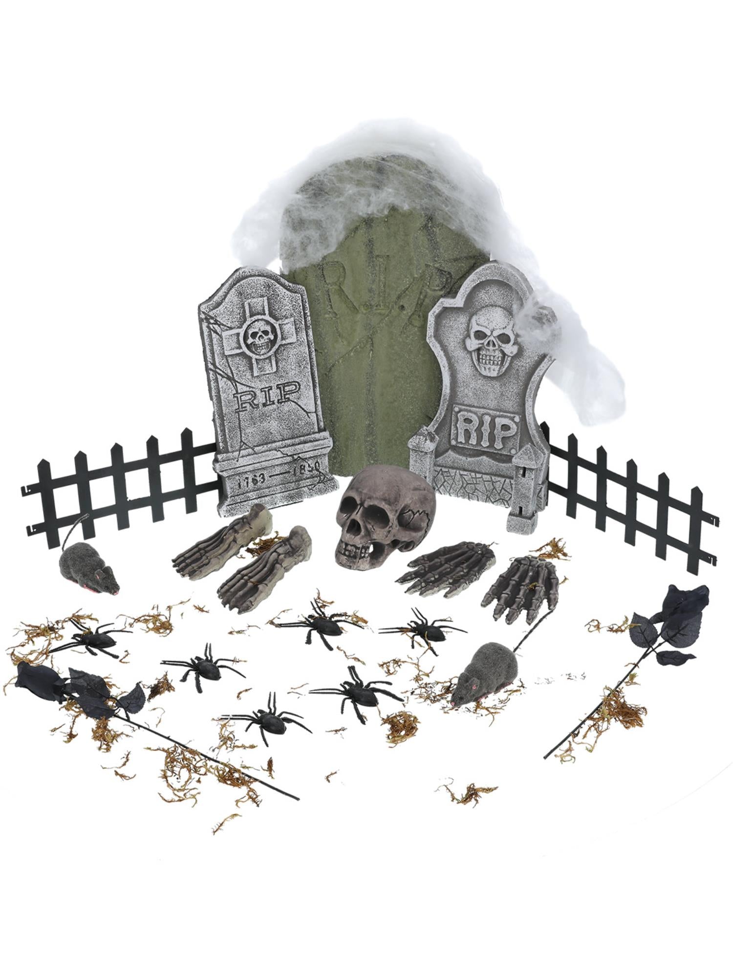 smiffys-fever-24-piece-graveyard-halloween-deko-set-grau image 2