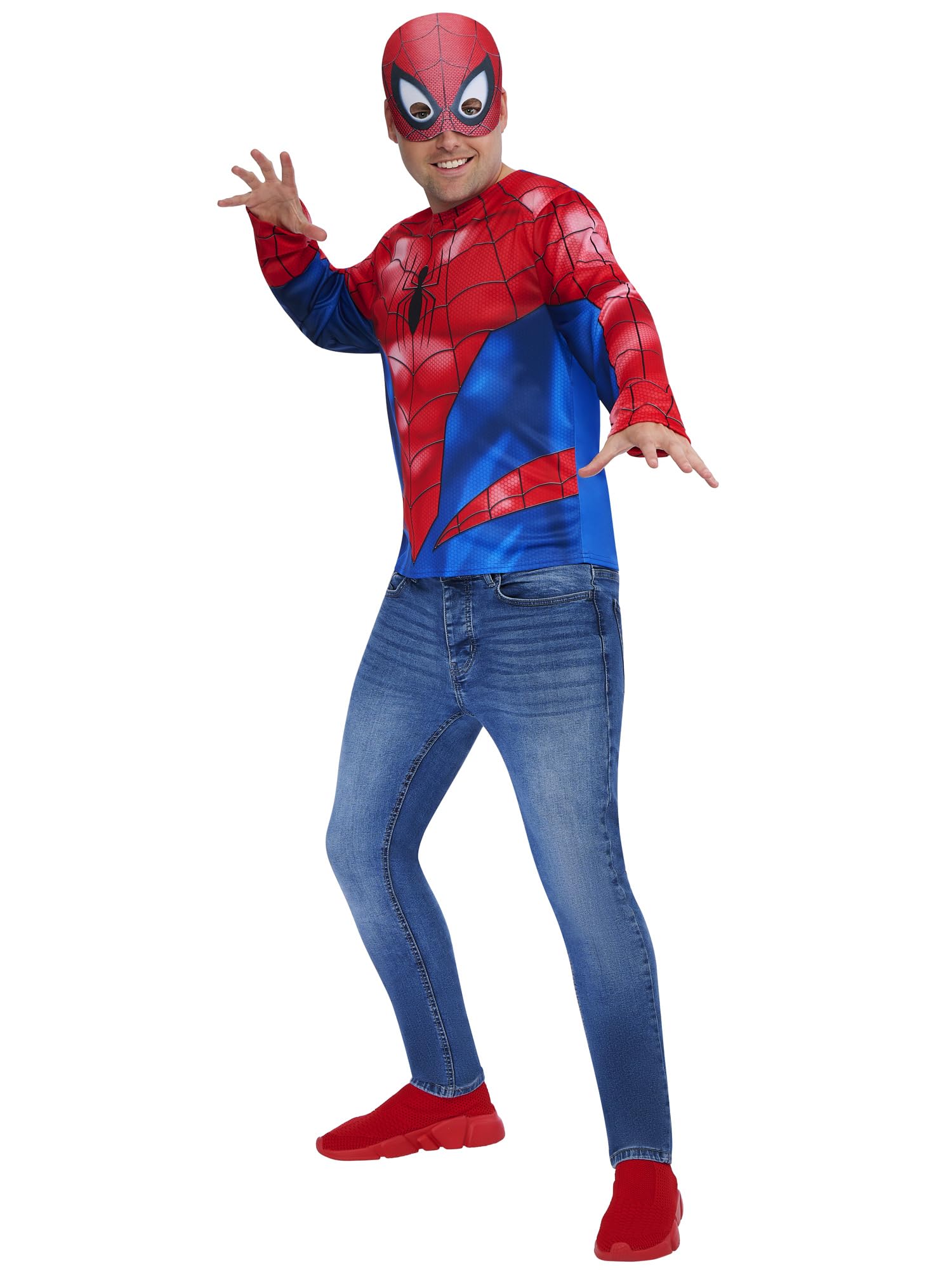 rubie-s-deluxe-spider-man-kost-m-erwachsene-m-l-top-mit-maske image 5