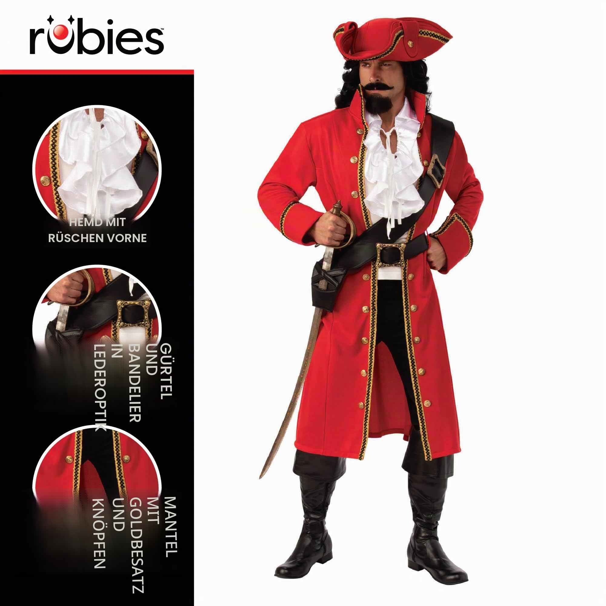 rubie-s-opus-collection-piratenkapit-n-kost-m-herren-rot image 3